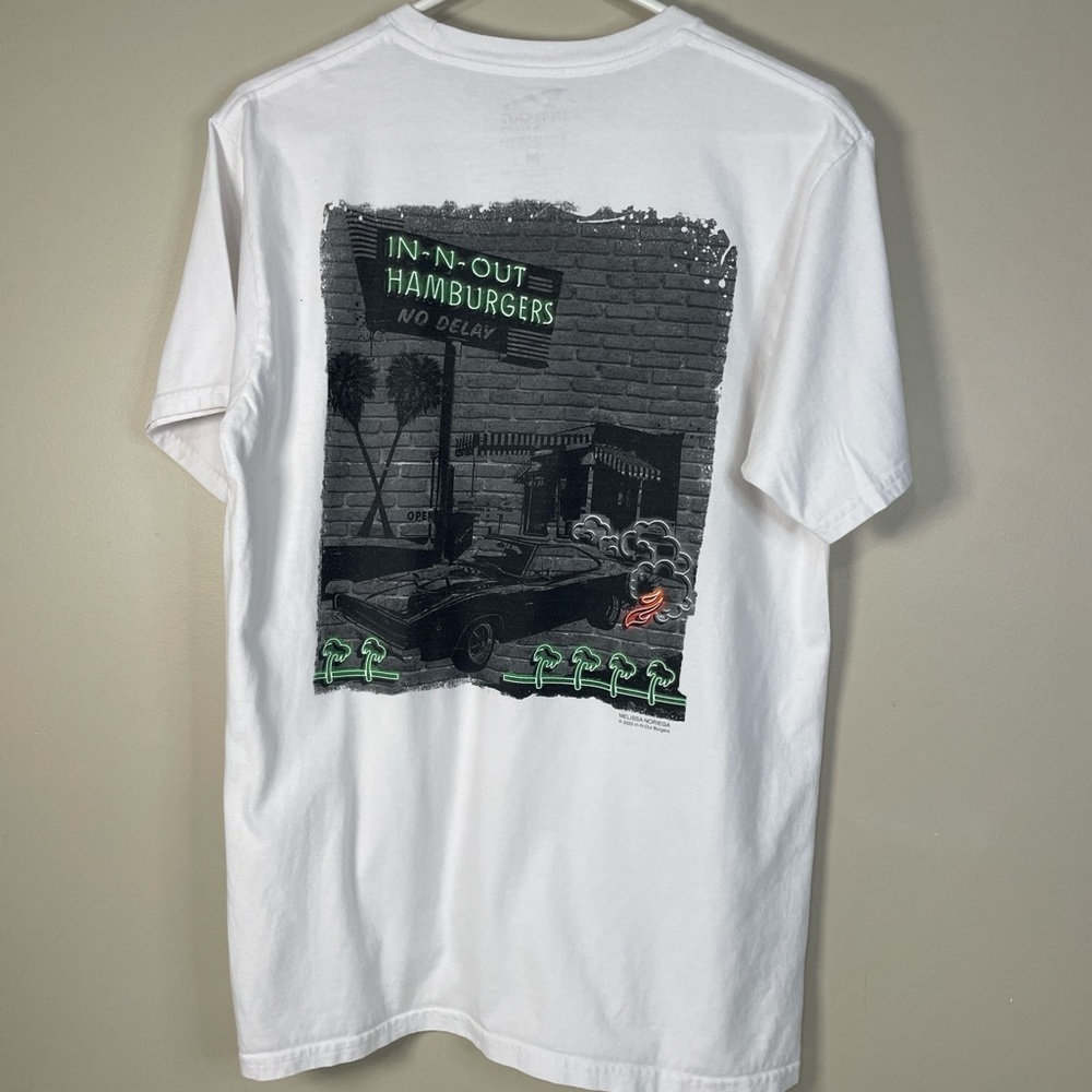 IN-N-OUT Burger Texas White Short Sleeve T Shirt Medium Promo Streetwear Novelty